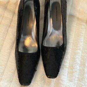Valerie Stevens Shoes Heels Black Sequins Size 6.5 Women's Ombre